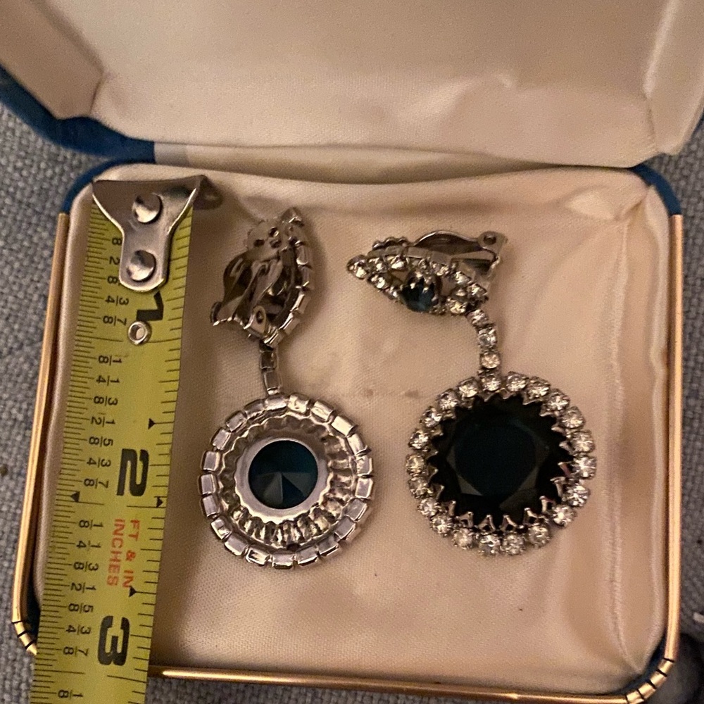 Vintage Rhinestone Earrings - Picture 5 of 5